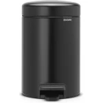 Brabantia NewIcon Pedal Bin 3L Matt Black Soft Closing, Odor-Proof, Eco-Friendly Supports The Ocean Cleanup 23.5 x cm x 16.8 cm x 26.4 cm - Brabantia