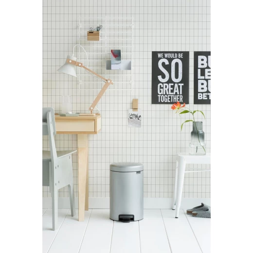 Brabantia NewIcon Pedal Bin 12L with Plastic Inner Bucket Soft Closing, Moss Metallic Grey Eco-Friendly, Quiet Operation, Supports The Ocean Cleanup - Brabantia - Image 4