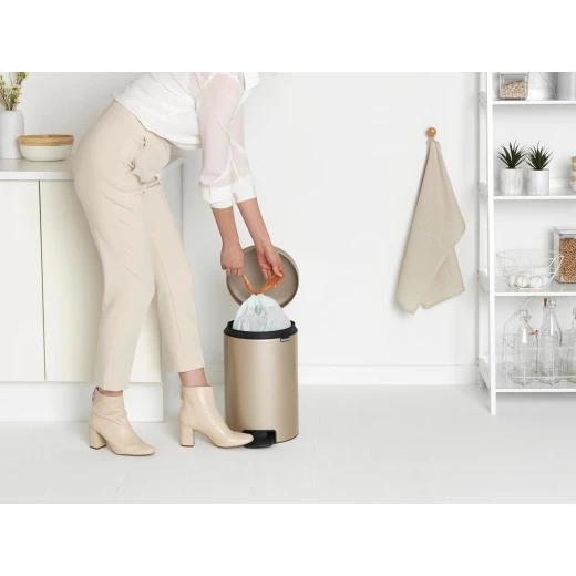 Brabantia NewIcon Pedal Bin 12L Gold Soft Close, Odor-Proof, Corrosion-Resistant  Space-Saving and Easy to Clean - Brabantia - Image 4