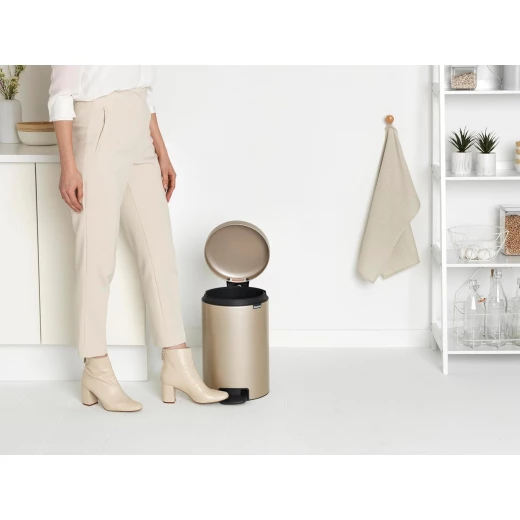 Brabantia NewIcon Pedal Bin 12L Gold Soft Close, Odor-Proof, Corrosion-Resistant  Space-Saving and Easy to Clean - Brabantia - Image 7