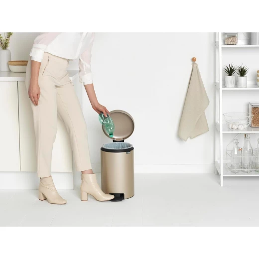 Brabantia NewIcon Pedal Bin 12L Gold Soft Close, Odor-Proof, Corrosion-Resistant  Space-Saving and Easy to Clean - Brabantia - Image 3