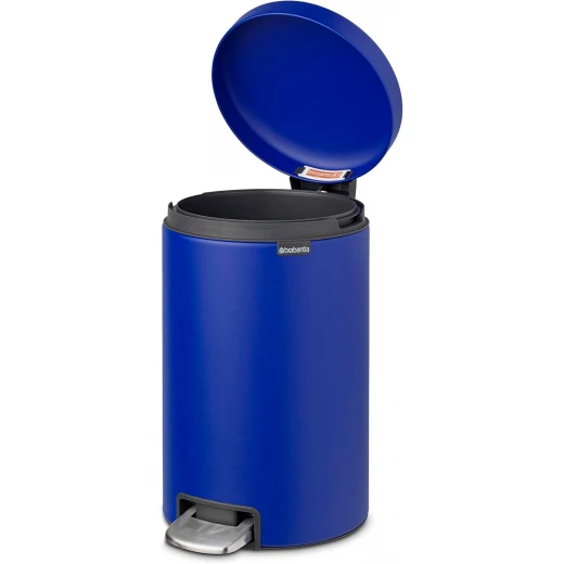 Brabantia - NewIcon Pedal Bin 12L - Medium Waste Bin for Kitchen or Bedroom - Soft Closing Lid - Light Pedal Operation - with Removable Inner Bucket - Non-Slip Base - Powerful Blue - 25 x 34 x 41 cm - Brabantia - Image 8
