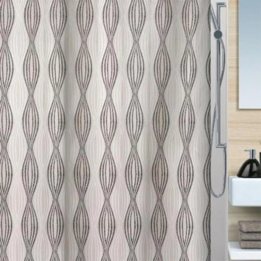 Spirella Nahla Shower Curtain Sand Black, 180x200 cm, 100% Polyester, Anti-Mould & Antibacterial, Water-Repellent, Easy-Clean, Opaque Spirella Nahla Shower Curtain Sand Black, 180x200 cm, 100% Polyester, Anti-Mould & Antibacterial, Water-Repellent, Easy-Clean, Opaque