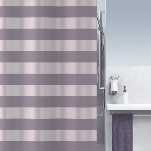 Spirella Scala Shower Curtain 180x200cm, Anti-Mould & Antibacterial, Water-Repellent, Opaque, Washable, Mauve, 100% Polyester Spirella Scala Shower Curtain 180x200cm, Anti-Mould & Antibacterial, Water-Repellent, Opaque, Washable, Mauve, 100% Polyester