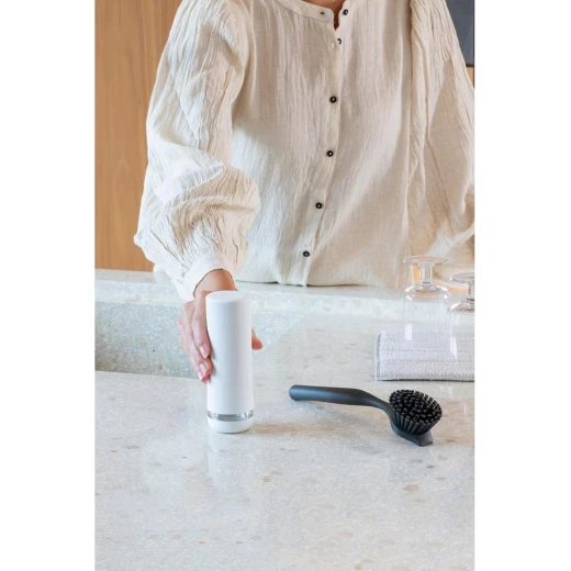 Brabantia SinkStyle Soap Squeezer Washing Up Liquid Dispenser (Fresh White) Non-Drip, Easy Refill Screw Bottom, Easy Grip, Stylish Kitchen Accessory 190 ml - Brabantia - Image 4