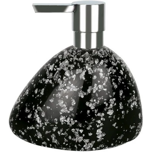 Spirella Etna Soap Dispenser Black with Subtle Glitter, Durable Polyresin, Stable Weighted Base, Easy Refill, 14.5 x 13.5 cm Elegant Bathroom Accessory Spirella Etna Soap Dispenser Black with Subtle Glitter, Durable Polyresin, Stable Weighted Base, Easy Refill, 14.5 x 13.5 cm Elegant Bathroom Accessory