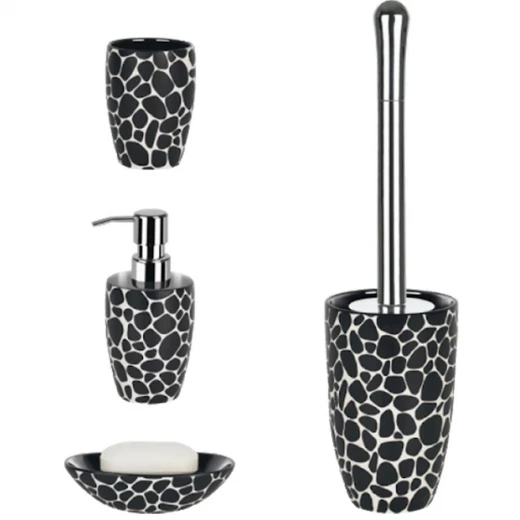 Spirella Darwin Pebble Tooth Mug Black Stone Design, Ceramic, Stylish & Durable, 10.5 x 7.5 cm, Modern Bathroom Cup - Spirella - Image 2