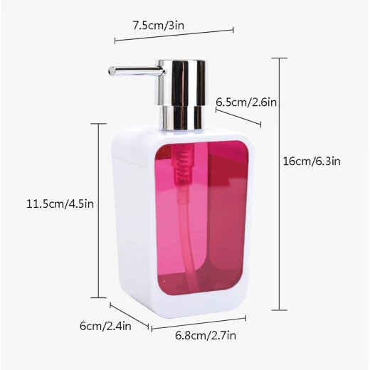 Spirella Vision Soap Dispenser Pink, 7.5cm Diameter × 16cm Height, Durable ABS, Modern Design, Easy to Clean - Spirella - Image 2