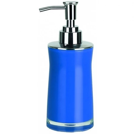 Spirella Sydney Soap Dispenser Blue with Silver Accents, 18.5 cm Height, Durable Acrylic, Refillable, Stylish Bathroom Accessory Spirella Sydney Soap Dispenser Blue with Silver Accents, 18.5 cm Height, Durable Acrylic, Refillable, Stylish Bathroom Accessory