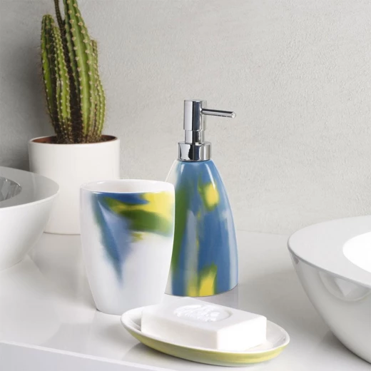 Spirella Chromotopia Toothmug Multicolor Porcelain, Dia 9.5 x 8.5 cm, Durable & Decorative Bathroom Tumbler - Spirella - Image 2