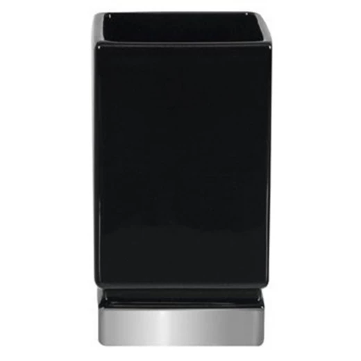 Spirella Roma Toothmug Black & Silver, Porcelain, 7x12 cm, Durable & Moisture-Resistant, Glossy Finish, Modern Bathroom Tumbler Spirella Roma Toothmug Black & Silver, Porcelain, 7x12 cm, Durable & Moisture-Resistant, Glossy Finish, Modern Bathroom Tumbler