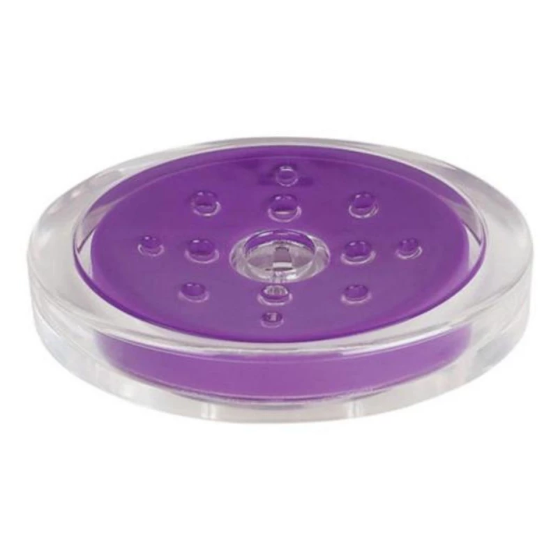 Spirella Sydney Acrylic Soap Dish Purple, 13x10x3 cm, Durable & Hygienic, Modern Design, Compact Bathroom Accessory - Spirella