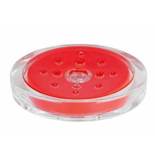 Spirella Sydney Acrylic Soap Dish Red, 13x10x3 cm, Durable & Hygienic, Modern Design, Compact Bathroom Accessory Spirella Sydney Acrylic Soap Dish Red, 13x10x3 cm, Durable & Hygienic, Modern Design, Compact Bathroom Accessory