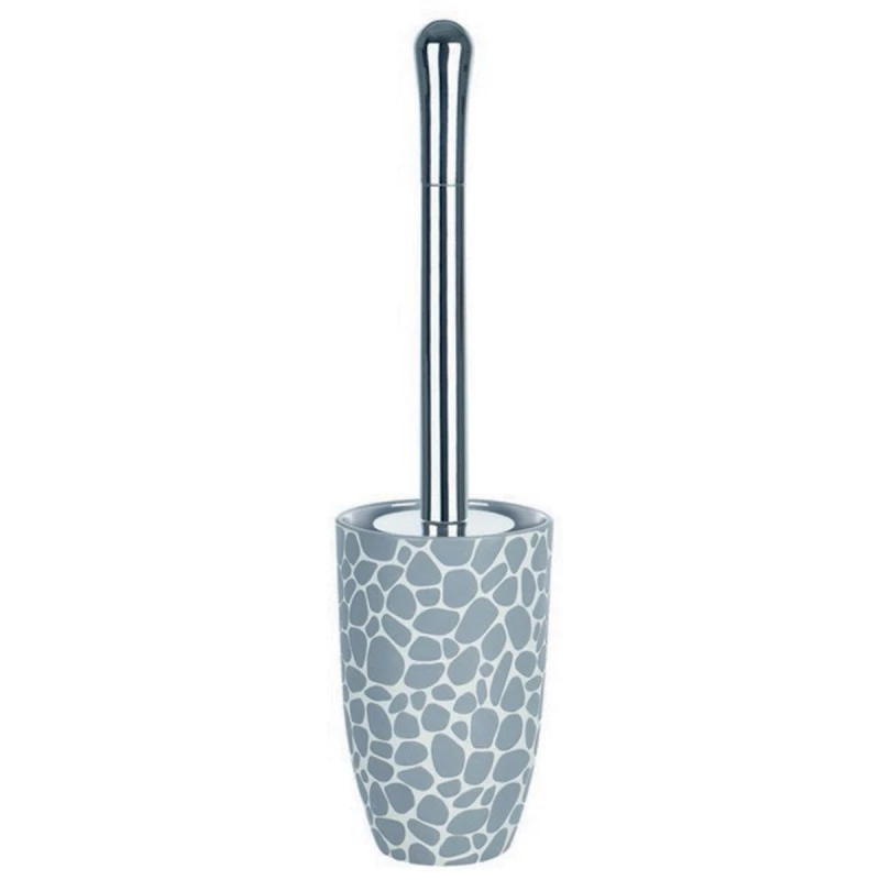 Spirella Darwin Pebble Stoneware Toilet Brush Grey, Durable Design, Dia 14 x 10.5 x 21.5 cm, Hygienic & Easy-Clean - Spirella