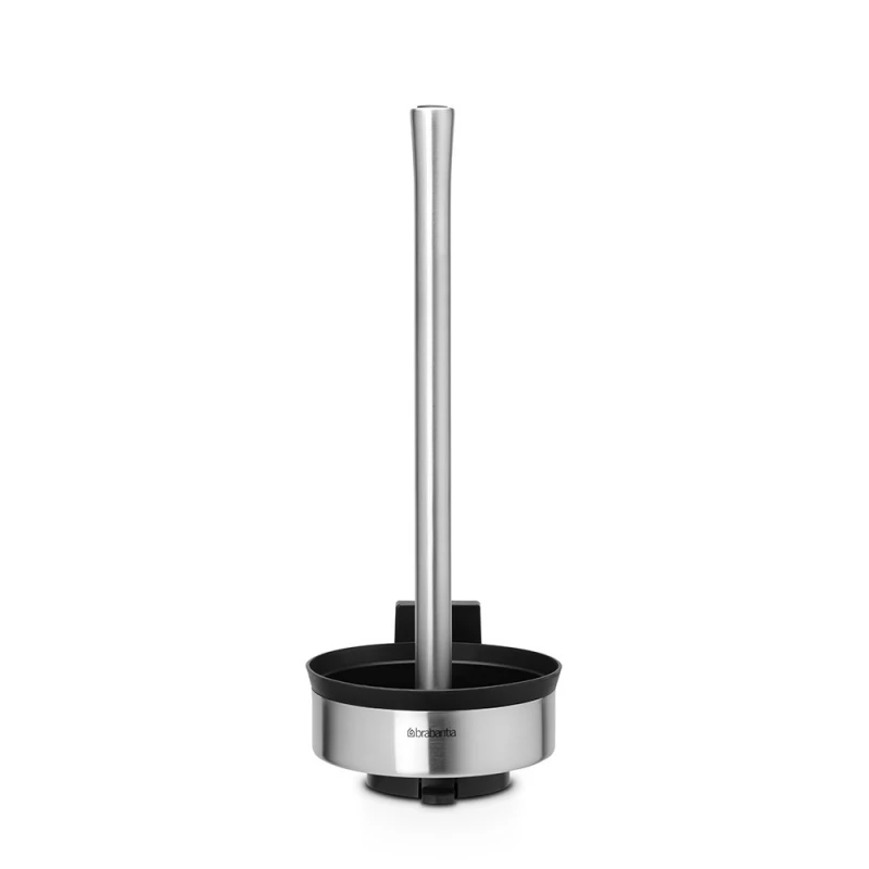 Brabantia Toilet Brush and Roll Holder Set Wall Mounted or Freestanding Stainless Steel, Hygienic Removable Liner, Discreet Lid, Corrosion Resistant Brilliant Steel Finish - Brabantia