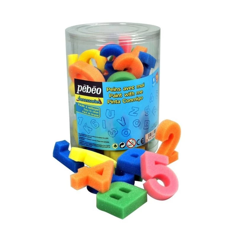 Pebeo Bucket Stamps, Alphabet & Number Set, Complete Set for Creating Words, Names, Dates & More, Ideal for Scrapbooking, Card Making, and Educational Projects - Pebeo
