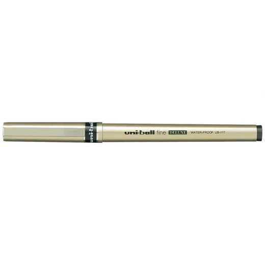 Uni-Ball Deluxe Rollerball Pen UB-177, 0.7mm Fine Tip, Black Ink Smooth Liquid Ink, Precision Writing, Pack of 1 Uni-Ball Deluxe Rollerball Pen UB-177, 0.7mm Fine Tip, Black Ink Smooth Liquid Ink, Precision Writing, Pack of 1