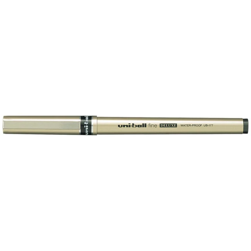 Uni-Ball Deluxe Rollerball Pen UB-177, 0.7mm Fine Tip, Black Ink Smooth Liquid Ink, Precision Writing, Pack of 1 - uniball