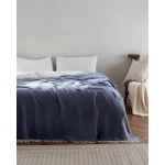 مفرش سرير مزدوج فلوريندا, 200×240 سم، لون كحلي، 100% قطن, تصميم أنيق وعصري، غطاء سرير خفيف، صناعة تركية من مدام كوكو - مدام كوكو