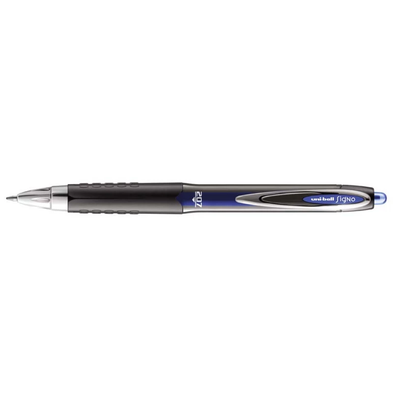 Uni-Ball Signo UMN207 Gel Pen, 0.4 mm Fine Tip, Blue Ink, Smooth Writing, Translucent Barrel, Metal Clip, Precise Gel Rollerball Pen - uniball