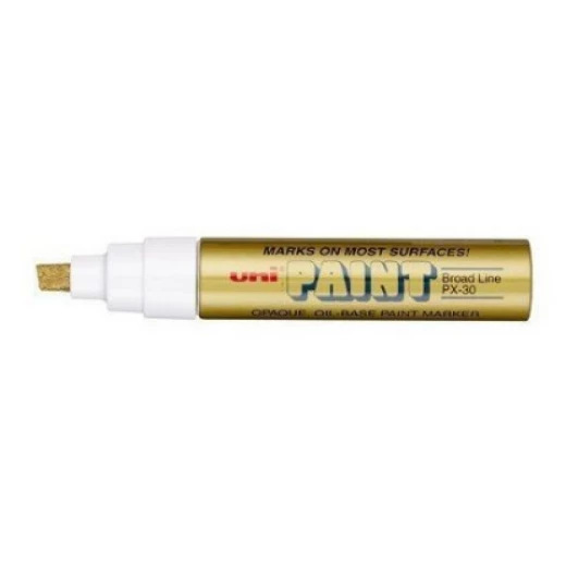 Uni-Ball PX-30 Paint Marker, Broad Tip, Gold Ink, Writes on Metal, Wood, Plastic, Glass & Stone, Glossy Finish, Ideal for Crafts & Industrial Use Uni-Ball PX-30 Paint Marker, Broad Tip, Gold Ink, Writes on Metal, Wood, Plastic, Glass & Stone, Glossy Finish, Ideal for Crafts & Industrial Use