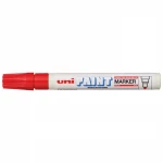 uniball Paint Marker PX-20, Red Ink, 2.8mm Bullet Tip,Oil-Based Permanent Marker for Metal, Wood, Glass, Plastic, Fabric & Stone, Waterproof & Fade-Resistant - uniball