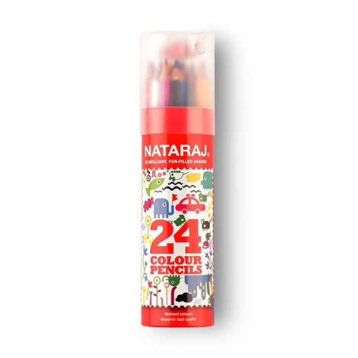 Nataraj 24-Color Set of Pencils, High-Quality Water-Based Pigments, Smooth Coloring, Blending & Watercolor Effects, Perfect for Drawing, Sketching & Creative Projects Nataraj 24-Color Set of Pencils, High-Quality Water-Based Pigments, Smooth Coloring, Blending & Watercolor Effects, Perfect for Drawing, Sketching & Creative Projects