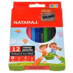 Nataraj 12-Color Pencils, Brilliant Colors with Smooth Blending, Durable, Break-Resistant Leads, Ideal for Drawing, Sketching & Art Projects, Soft & Comfortable to Use - Nataraj
