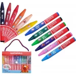 Nataraj Super Jumbo Round Wax Crayons, 12 Vibrant Colors, Extra Thick, Easy-Grip Crayons for Kids, Smooth Application & Strong Color Coverage, Non-Toxic & Safe - Nataraj