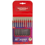 Nataraj Maxgrip Black Ball Pens, 10 PCS Display Box, Smooth Ink Flow, Comfortable Grip, Durable Build, Ideal for School, Office & Everyday Writing - Nataraj