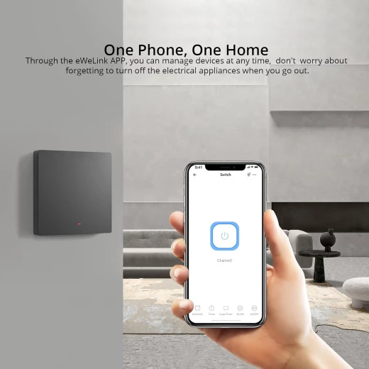 مفتاح ميكانيكي ذكي من SONOFF، مفتاح إضاءة ذكي يعمل عبر WiFi بتردد 2.4GHz، زر واحد، يتطلب سلك محايد، متوافق مع Alexa وGoogle Home، نوع SONOFF M5 86، الموديل: M5-1C-86 — سونوف - سونوف - Image 14