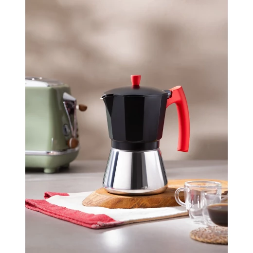 قدر موكا كارلا - أسود، 450 مل تصميم أنيق وعملية عالية من الألمنيوم والفولاذ المقاوم للصدأ من مدام كوكو - مدام كوكو - Image 9