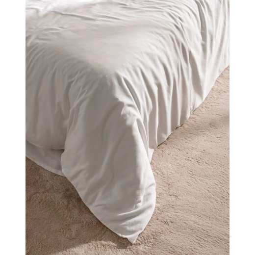 طقم غطاء لحاف مارين بحجم كينغ, 100% قطن ساتان مطرّز, لون أبيض, طقم مفروشات فاخر يشمل 4 أكياس وسادة وملاءة , ناعم وبتنفس, صناعة تركية من مدام كوكو - مدام كوكو - Image 7