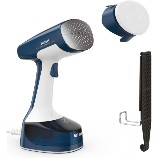 Tefal Garment Steamer Handheld Easy 1400W, Blue, 150ml Removable Tank, 8-Min Continuous Steam, 15s Heat-Up, Hygienic Fabric Care Tefal Garment Steamer Handheld Easy 1400W, Blue, 150ml Removable Tank, 8-Min Continuous Steam, 15s Heat-Up, Hygienic Fabric Care