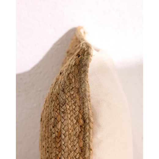غطاء وسادة لوفر الطبيعي مقاس 50×50 سم، مزيج 50% قطن و50% جوت، غطاء وسادة مربع ناعم وأنيق من مدام كوكو - مدام كوكو - Image 4