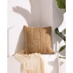 غطاء وسادة لوفر الطبيعي مقاس 50×50 سم، مزيج 50% قطن و50% جوت، غطاء وسادة مربع ناعم وأنيق من مدام كوكو - مدام كوكو