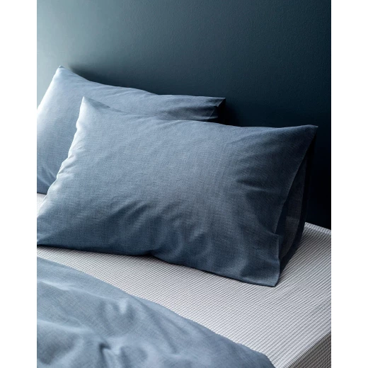 طقم مفارش سرير كينج, لون أزرق داكن, 65٪ قطن و35٪ بوليستر , غطاء لحاف 240×220 سم، شرشف 240×260 سم، 2 كيس وسادة, صناعة تركية من مدام كوكو - مدام كوكو - Image 2