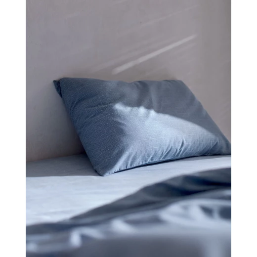 طقم غطاء لحاف مزدوج أوديت, 100٪ قطن رانفورس, أزرق داكن, 200×220 سم, شرشف بدون مطاط, صناعة تركية من مدام كوكو - مدام كوكو - Image 5