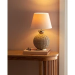 مصباح طاولة روزييه, لون طبيعي، مادة بلاستيك، مقاس 30 ×30×52 سم، تصميم حديث مع سلك أسود, صناعة تركية من مدام كوكو - مدام كوكو