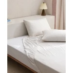 طقم شرشف سفلي مفرد 100×200 سم، 100% قطن رانفورس، لون أنثراسايت، يشمل غطاء وسادة, ناعم، قابل للتنفس، تصميم مطاطي من مدام كوكو - مدام كوكو