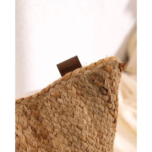 غطاء وسادة ديكور تريانـون من الجوت, طبيعي , 50×50 سم, مربع ,مزيج قطني أنيق من مدام كوكو - مدام كوكو - Image 2