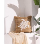 غطاء وسادة ديكور تريانـون من الجوت, طبيعي , 50×50 سم, مربع ,مزيج قطني أنيق من مدام كوكو - مدام كوكو
