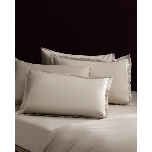 Madame COCO Clarette King Size Bamboo Satin Duvet Cover Set, 6-Piece Bedding Set, Beige, Ultra Soft 60% Bamboo 40% Cotton, Breathable, Silky Feel, 240x220 cm - Madame COCO - Image 5