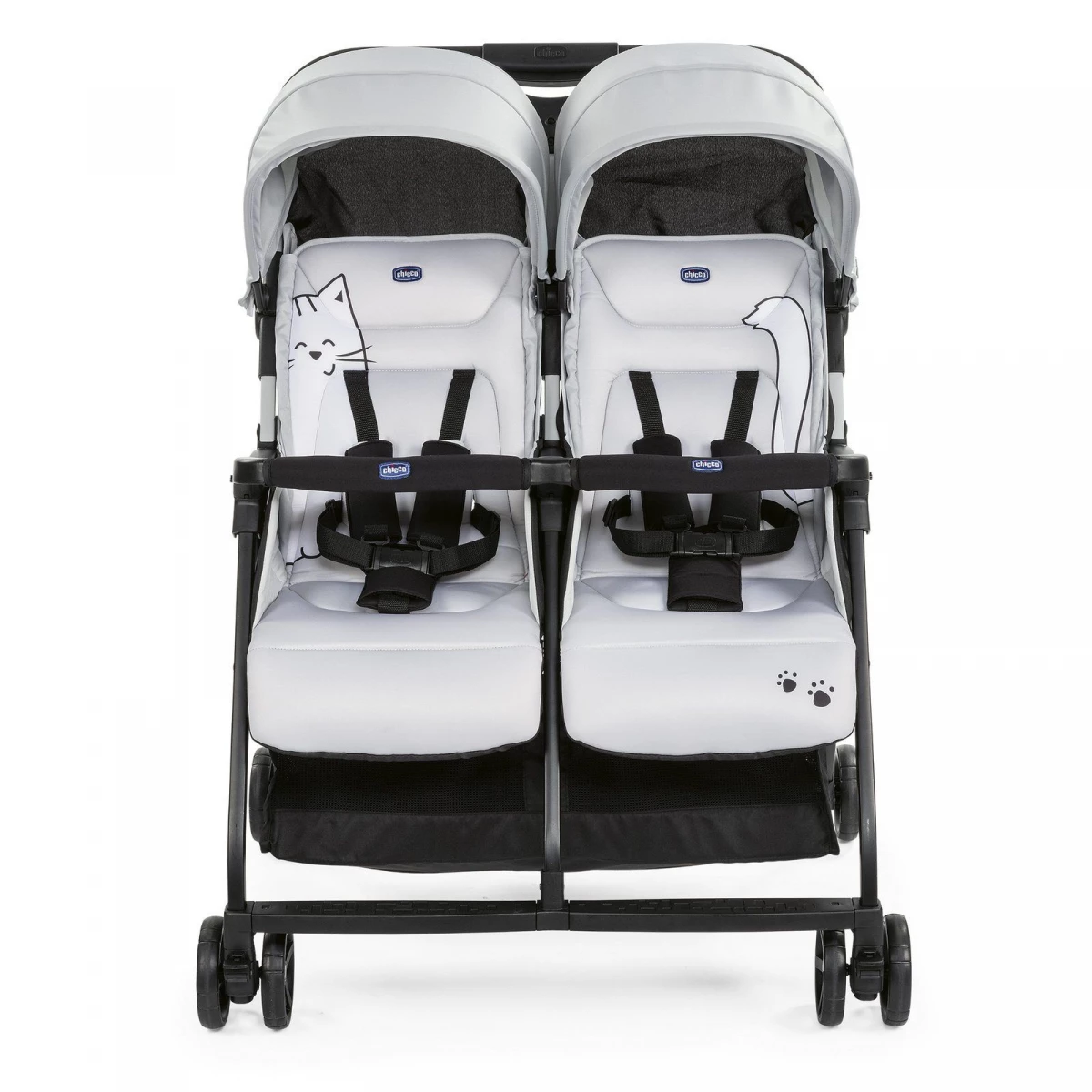 Chicco Ohlala Twin Stroller Silver Lightweight 