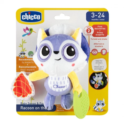 Chicco Racoon On the Go Stroller Rattle Toy with Teether