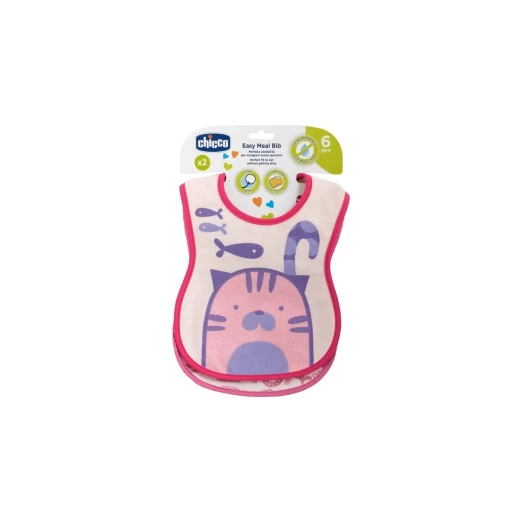 Chicco 2-Piece Weaning Bib Set for Babies 6M+ Chicco 2-Piece Weaning Bib Set for Babies 6M+