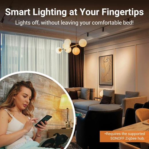 مفتاح إضاءة ذكي SONOFF Zigbee، محور SONOFF Zigbee المطلوب، قاطع ذكي، مفتاح ذكي بدون محايد أو مع محايد، تحكم صوتي مع Alexa Google Home، مفتاح Zigbee ZBM5-3C-120W - سونوف - Image 2