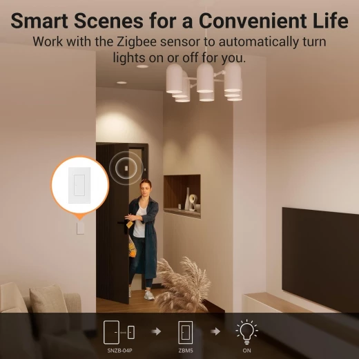 مفتاح إضاءة ذكي من سونوف Zigbee، محور SONOFF Zigbee المطلوب، قاطع ذكي، مفتاح ذكي بدون محايد أو مع محايد، تحكم صوتي مع Alexa Google Home، مفتاح Zigbee ZBM5-2C-120W - سونوف - Image 5