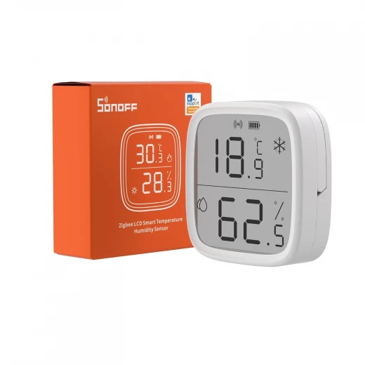 مستشعر درجة الحرارة والرطوبة الداخلي SONOFF Zigbee، مقياس حرارة ورطوبة Zigbee بشاشة LCD SNZB-02D، يعمل مع Alexa وGoogle Home للمراقبة عن بُعد وأتمتة المنزل، يتطلب محور ZigBee 3.0، عبوة من قطعة واحدة مستشعر درجة الحرارة والرطوبة الداخلي SONOFF Zigbee، مقياس حرارة ورطوبة Zigbee بشاشة LCD SNZB-02D، يعمل مع Alexa وGoogle Home للمراقبة عن بُعد وأتمتة المنزل، يتطلب محور ZigBee 3.0، عبوة من قطعة واحدة