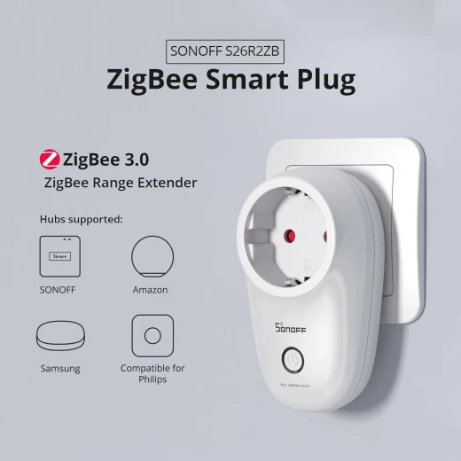 مقبس SONOFF Zigbee مع مفتاح مؤقت، مقبس ذكي S26R2 مع وضع مؤقت والتحكم الصوتي، مقبس المنزل الذكي، قابس ذكي يعمل مع Alexa/Google Home/Echo Dot وIFTTT، 16 أمبير - سونوف - Image 4